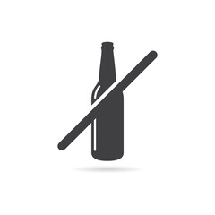 Vector Isolated No Beer Bottle Icon