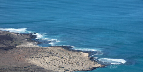 Waves crashing on the coast of Lanzarote