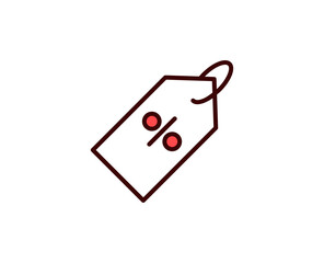 Percent line icon. Vector symbol in trendy flat style on white background. Commerce sing for design.
