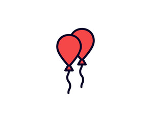 Balloon flat icon. Single high quality outline symbol for web design or mobile app.  Holidays thin line signs for design logo, visit card, etc. Outline pictogram EPS10