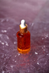 bottle with cosmetic liquid. beauty concept 