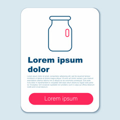 Line Glass jar with screw-cap icon isolated on grey background. Colorful outline concept. Vector