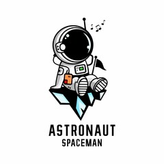 cartoon astronaut illustration vector, spaceman vector