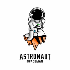 cartoon astronaut illustration vector, spaceman vector