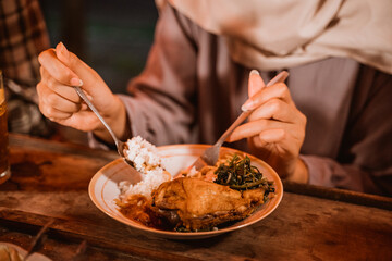 indonesian traditional food in food stall