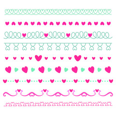 set of vector valentine banners - love divider