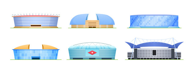 Set of sports stadium for football, Olympic Games, sports arena.