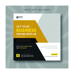 Digital marketing and corporate social media post banner and square corporate flyer template