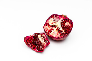 pomegranate isolated on white