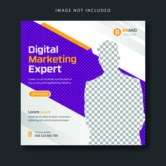 Digital marketing and corporate social media post banner and square corporate flyer template
