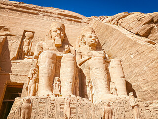 Abu Simbel, a rock in Nubia, two ancient Egyptian temples, the time of Ramses II