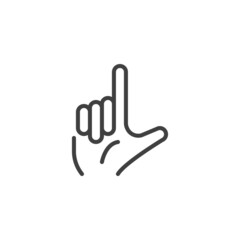 Loser gesture line icon
