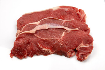 raw beef meat isolated on a white background