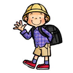 手を振る男の子