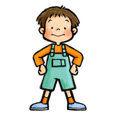 仁王立ちの子供