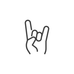 Rock hand gesture line icon