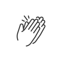 Clapping hands line icon