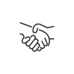 Shaking hands line icon