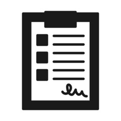 Black and white signed contract in binder