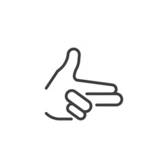 Fototapeta premium Bang bang gesture line icon