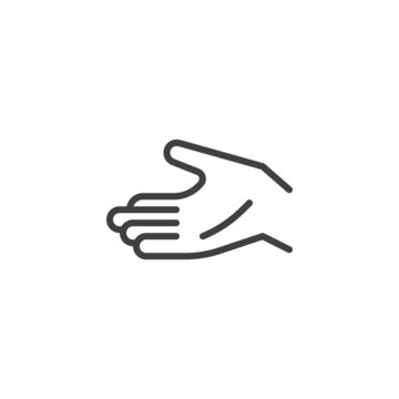 Open palm up line icon
