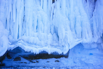 ice cave winter frozen nature background landscape