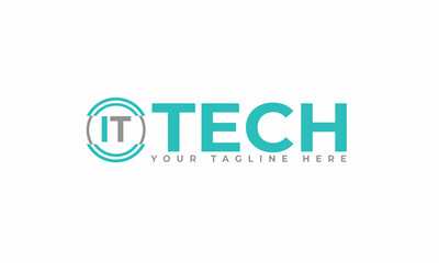 It tech iconic vector logo design, modern trendy icon symbol 