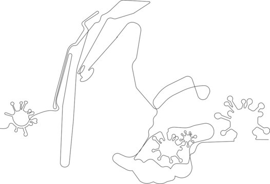 black and white line art virus clip art preview