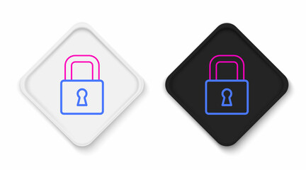 Line Lock icon isolated on white background. Padlock sign. Security, safety, protection, privacy concept. Colorful outline concept. Vector