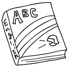英語の本の線画イラスト