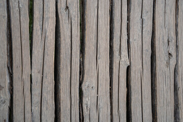 Bottom made of thick gray wooden planks as texture or background