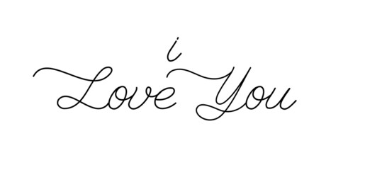 I Love you - calligraphy inscription. Love hand lettering card