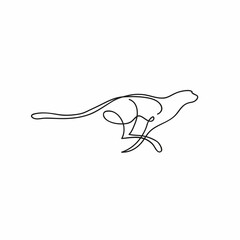 One line cheetah design silhouette. Hand drawn minimalism style vector illustration © romanya