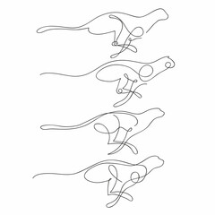 One line cheetah design silhouette. Hand drawn minimalism style vector illustration © romanya