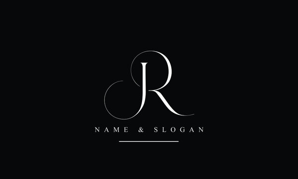 RJ, JR, R, J abstract letters logo monogram
