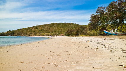 The beauty of the pink Tangsi Beach in Lombok