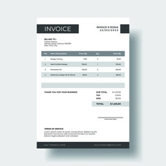 Classics monochrome greyscale invoice design template