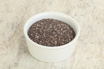 Chia seeds in the bowl
