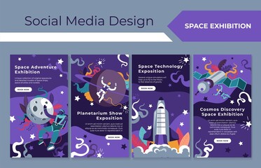 Space adventure exhibition, social media design © Sonulkaster