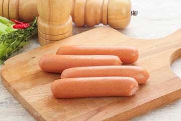 Meat sausages for snack breakfast