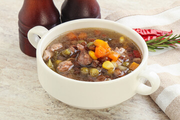 Soup with lentil and chicken