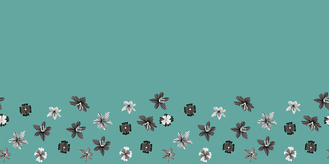 Flower Frame Border Seamless Pattern