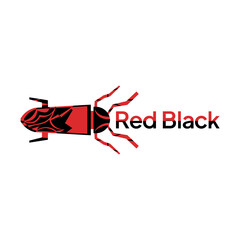 Red black insect vector logo illustration.