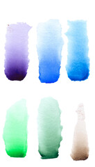 set of watercolor paint strokes