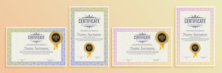 Classic certificate of achievement award template - obrazy, fototapety, plakaty