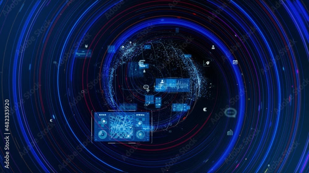 Aufkleber communication network concept. digital transformation.
