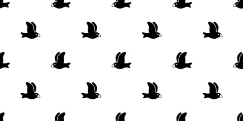 Obraz na płótnie Canvas bird seamless pattern vector seagull cartoon repeat background tile wallpaper gift wrapping illustration design scarf isolated