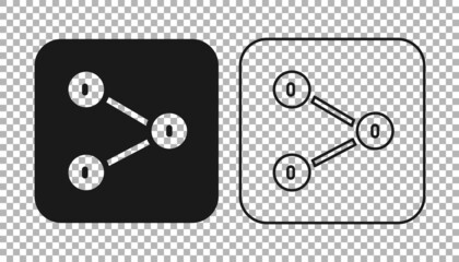 Black Share icon isolated on transparent background. Share, sharing, communication pictogram, social media, connection, network. Vector