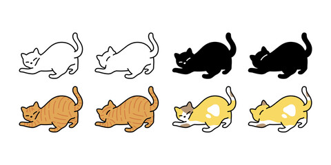 cat vector kitten calico icon logo breed symbol character cartoon illustration doodle design isolated