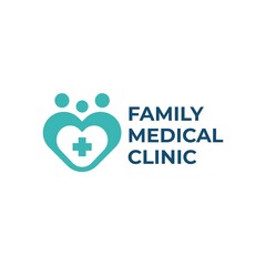 Family medical clinic logo vector icon 